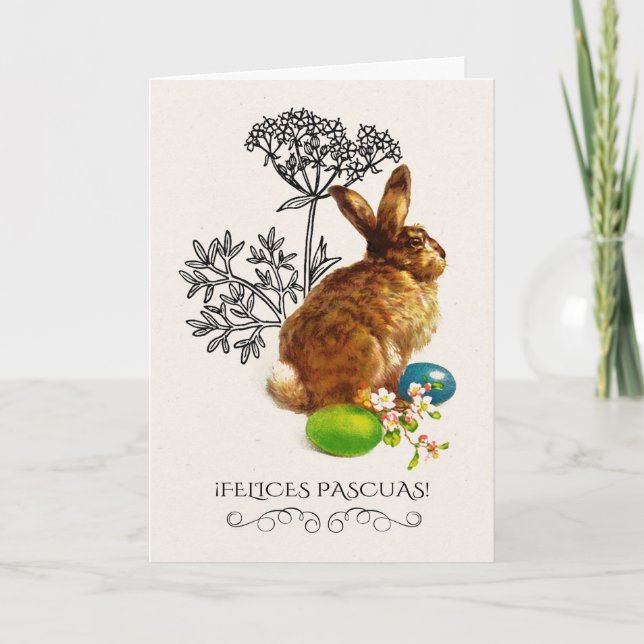 Felices Pascuas. Påsk-kort på spanska Helgkort (Framsida)