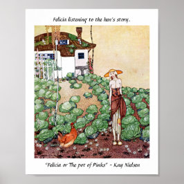 Felicia lyssnar på hönsens historia Kay Nielsen Poster