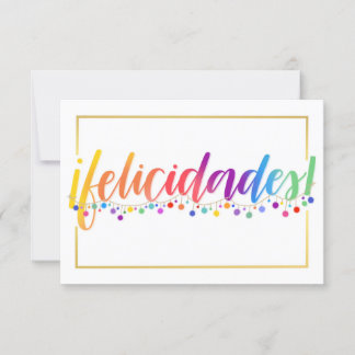 Felicidades ensidigt kort