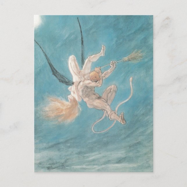 Felicien Rops, Satanic. Avlägsnande Vykort (Framsida)