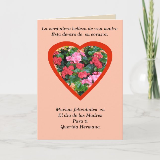Felicitacion para el dia de las madres hermana kort (Framsida)