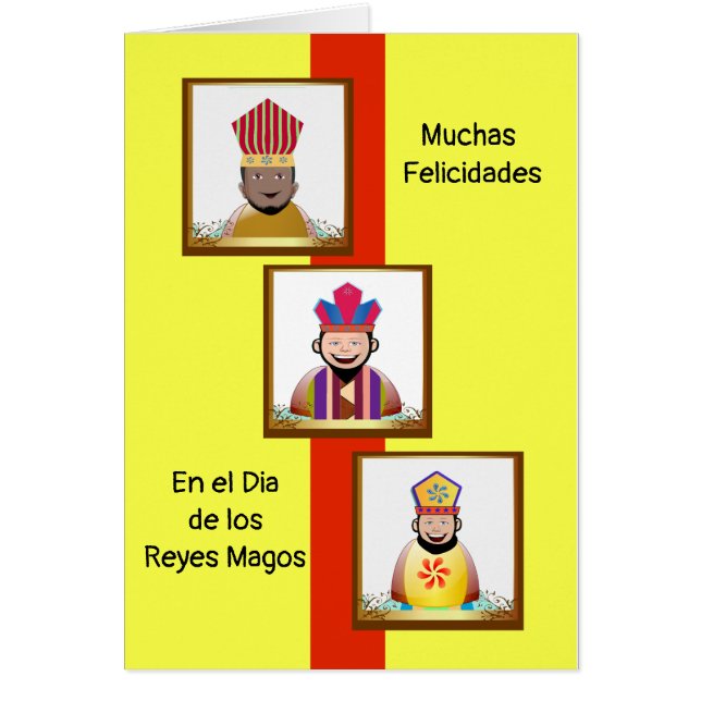 Felicitacion para el Dia de Los Reyes Magos Hälsningskort (Framsidan)