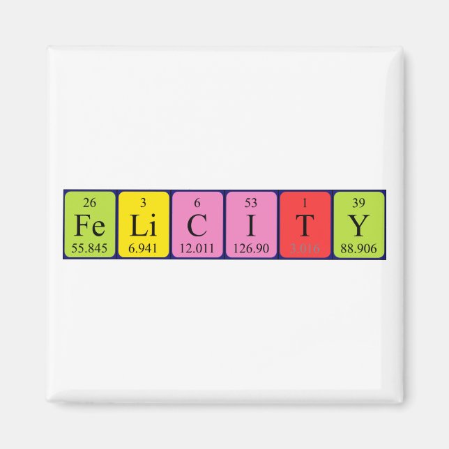 Felicity Perical bord namn magnet (Framsidan)