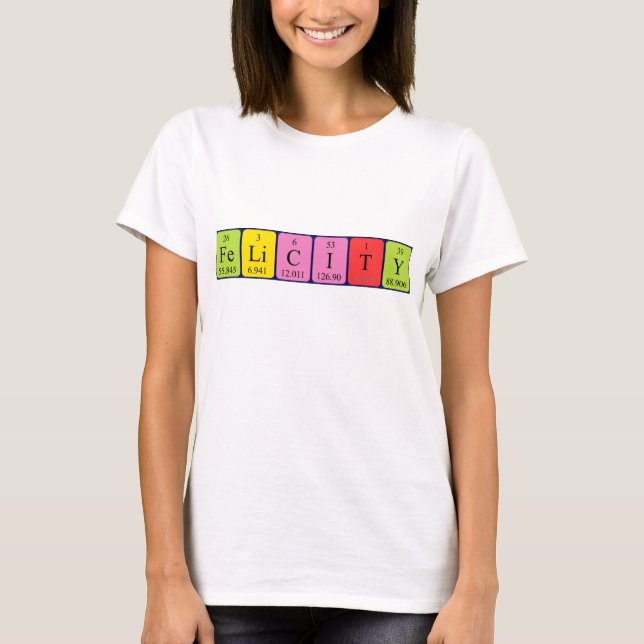 Felicity Periodisk skjorta bord namn Tee Shirt (Framsida)