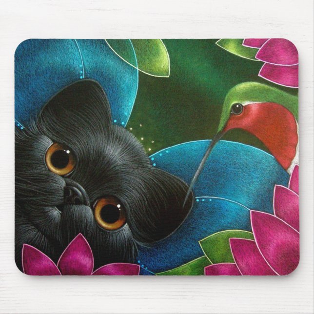 FELIK KATT & HUMMINGBIRD Mousepad Musmatta (Framsidan)