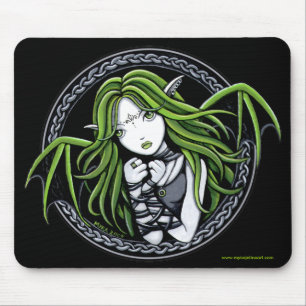 Felik konst Mousepad för gotisk grön fladdermös Musmatta