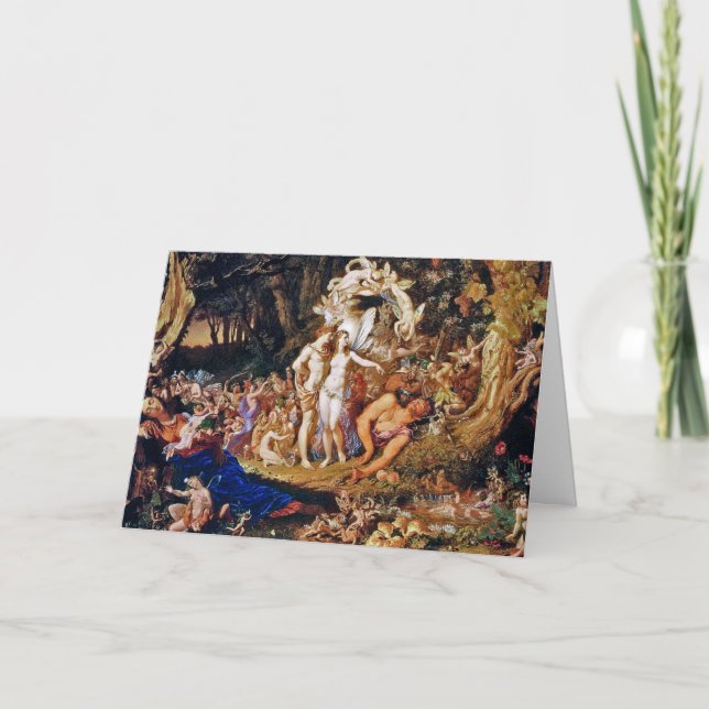 Felik målning "Oberon och Titania ", Helgkort (Framsida)