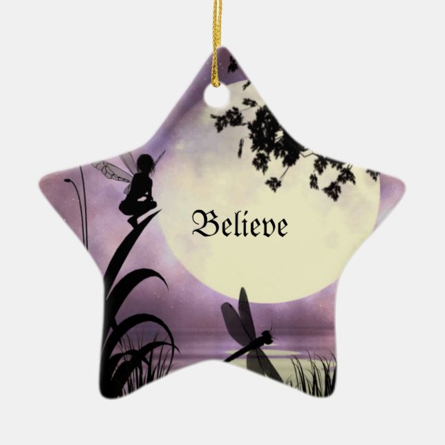 Felik månbelyst dammprydnad julgransprydnad keramik (Framsidan)