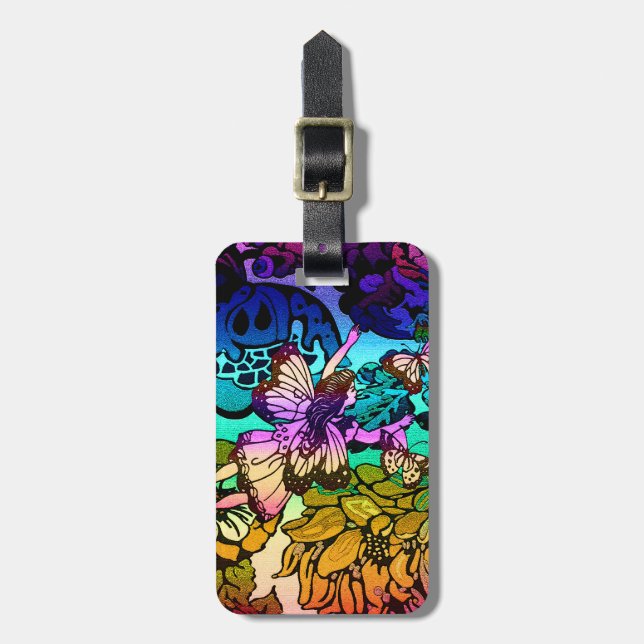 Felik Princess Flyg med fjärilar Bagagebricka (Vertikal Framsida)