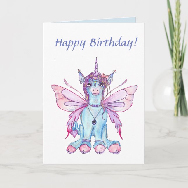 Felikt Unicornfödelsedagkort Kort (Framsida)