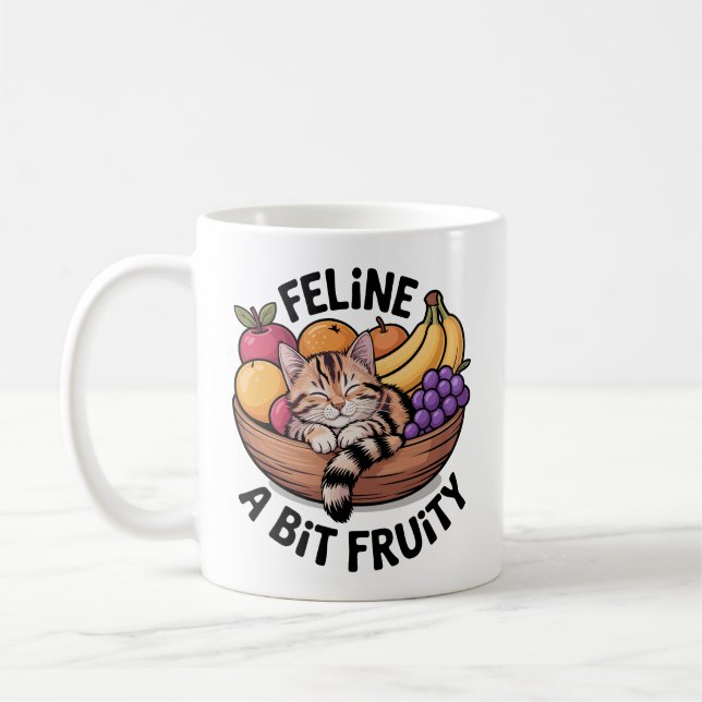 Feline a Bit Fruity - Cozy Cat Kaffemugg (Vänster)