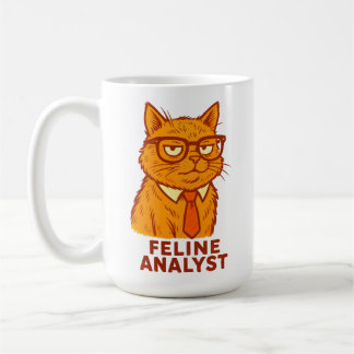 Feline Analyst – Funny Retro Cat  Gift Cup  Kaffemugg