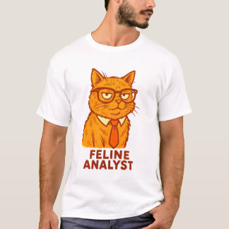Feline Analyst – Funny Retro Cat Gift T Shirt