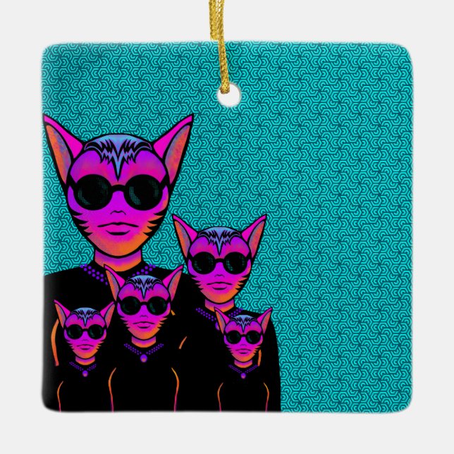 Feline character julgransprydnad keramik (Framsida)