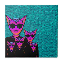 Feline character kakelplatta