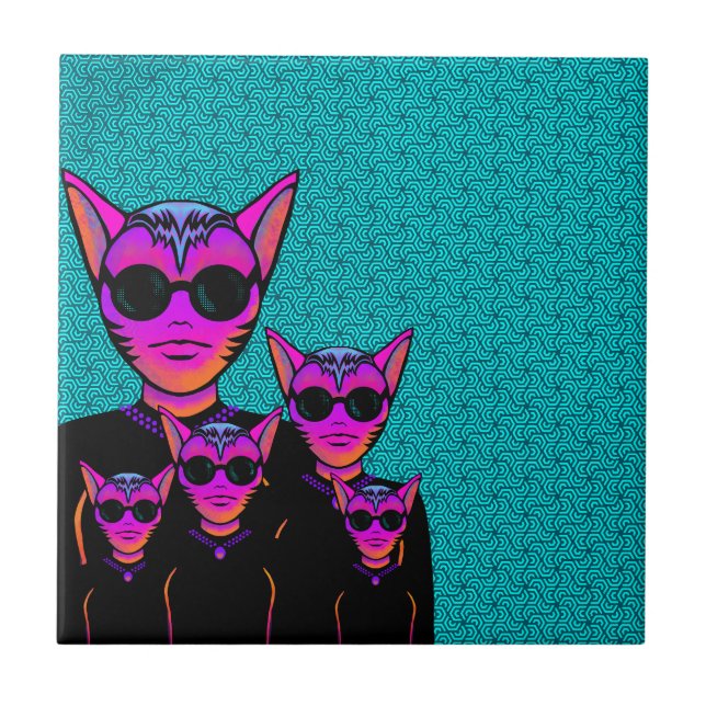 Feline character kakelplatta (Framsidan)