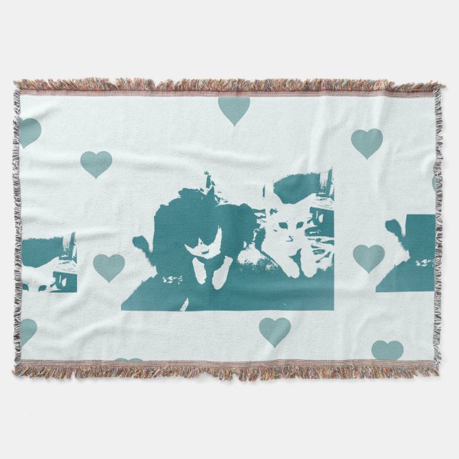 Feline Friends. Adorable Kitten Duo. Filt (Framsidan)