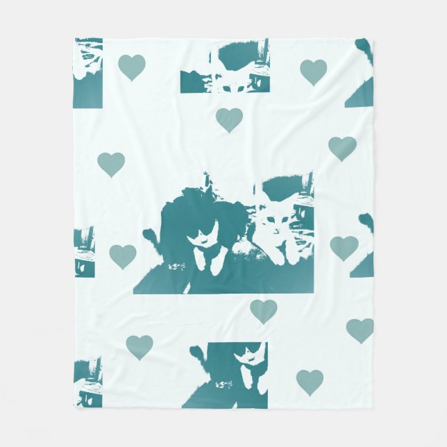 Feline Friends. Adorable Kitten Duo. Fleecefilt (Framsidan)