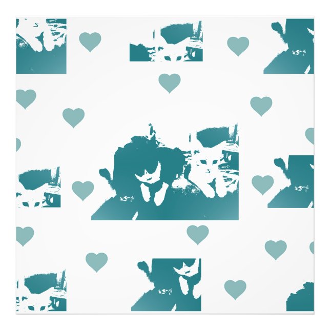 Feline Friends. Adorable Kitten Duo. Fototryck (Framsidan)