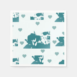 Feline Friends. Adorable Kitten Duo. Pappersservett