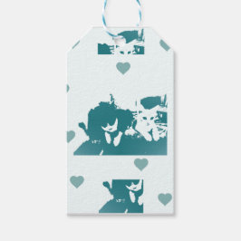 Feline Friends. Adorable Kitten Duo. Presentetikett