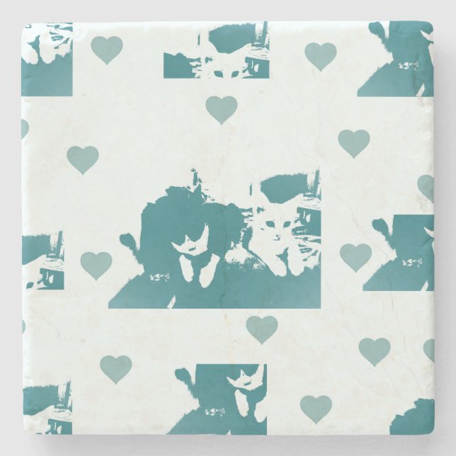 Feline Friends. Adorable Kitten Duo. Stenunderlägg (Framsidan)