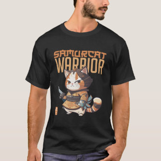 Feline Meets Anime The Power Of Samurai Kitty T Shirt