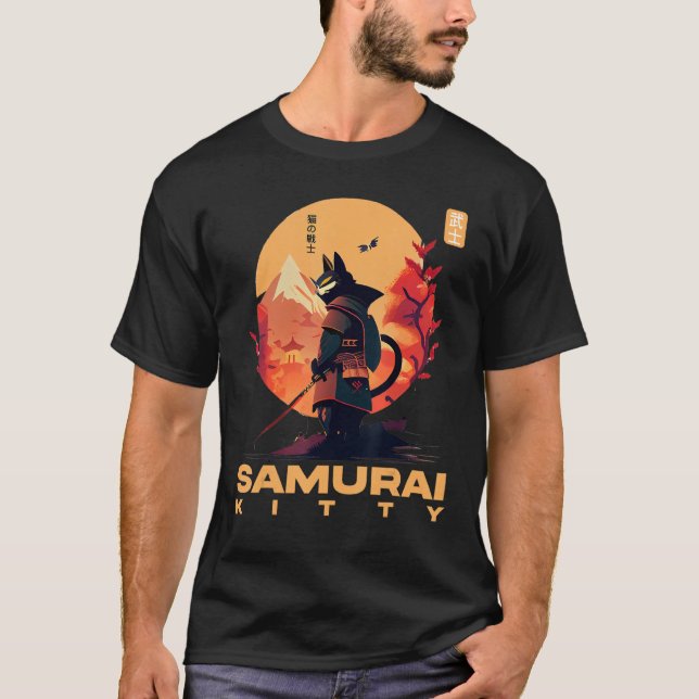 Feline Wonders The Rise of Samurai Kitty T Shirt (Framsida)
