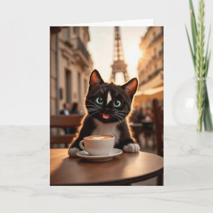 Felini Cat i Paris Latte Heart & Eiffel Torn Inbjudan