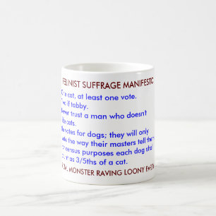 FELINIST-RÖSTRÄTTMANIFESTO KAFFEMUGG
