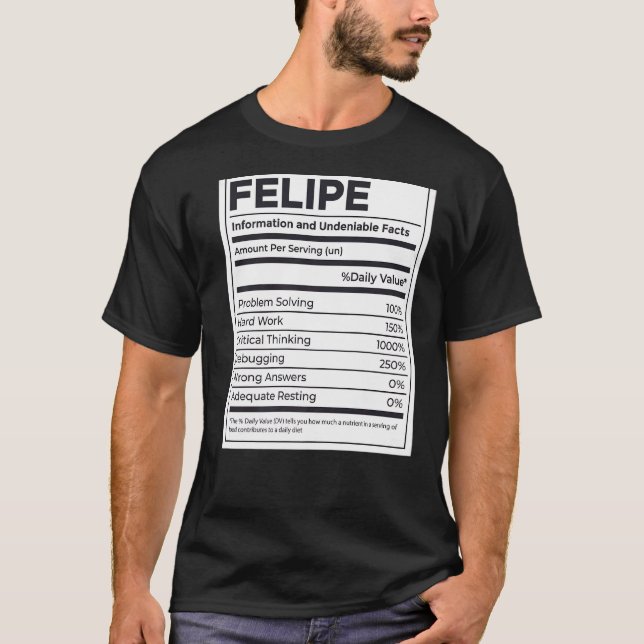 Felipe Nutrition Information Problematiker med att T Shirt (Framsida)