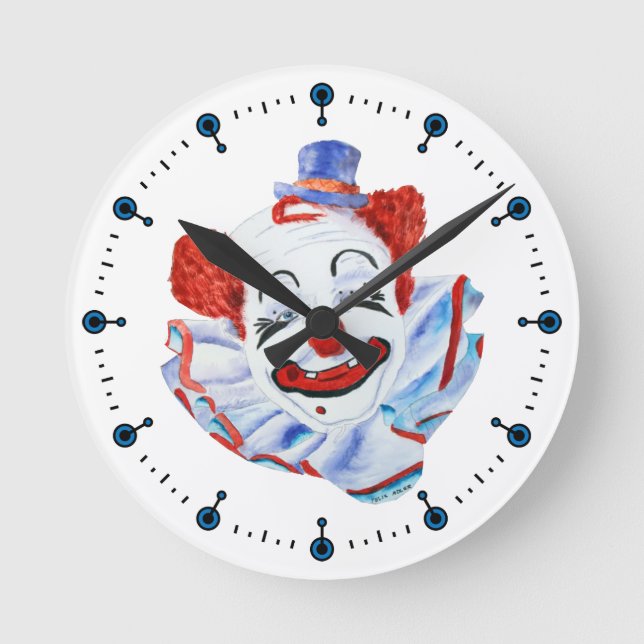 Felix Adler Clown Wall Clock Rund Klocka (Framsida)