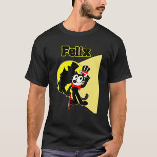 Felix Black-Cat Tecknad Top hat T Shirt