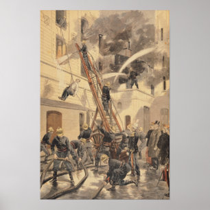 Felix Faure med brandmännen Poster