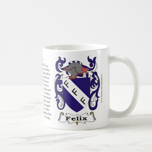 Felix, historia som, är menande och vapenskölden kaffemugg (Höger)