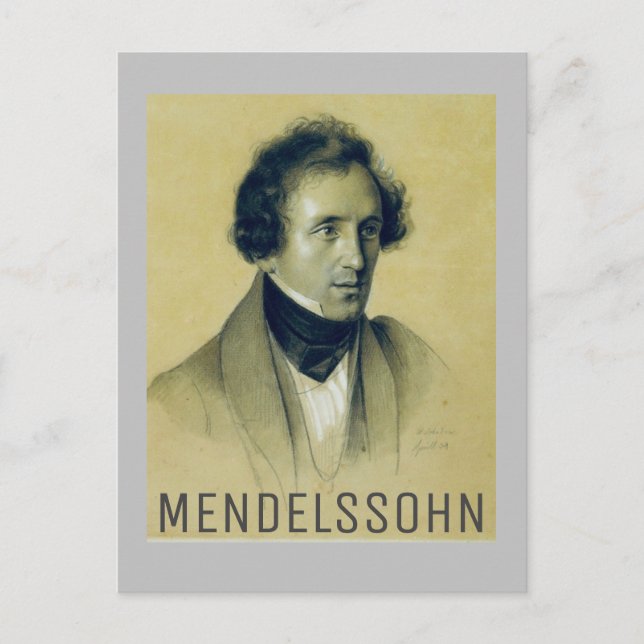 Felix Mendelssohn (1834) Vykort (Framsida)