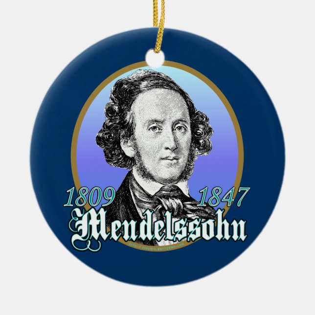 Felix Mendelssohn Julgransprydnad Keramik (Framsidan)