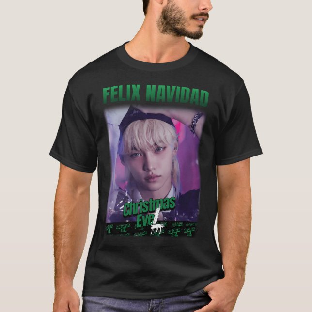Felix Navidad Stray Kids jul Evel T Shirt (Framsida)