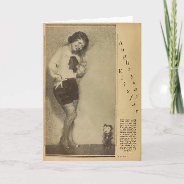 Felix The Cat med 1930 års hälsningskort Kort (Framsida)