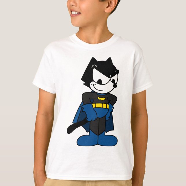 Felix the Hero - Cute Tecknad Superhjälte Design T Shirt (Framsida)