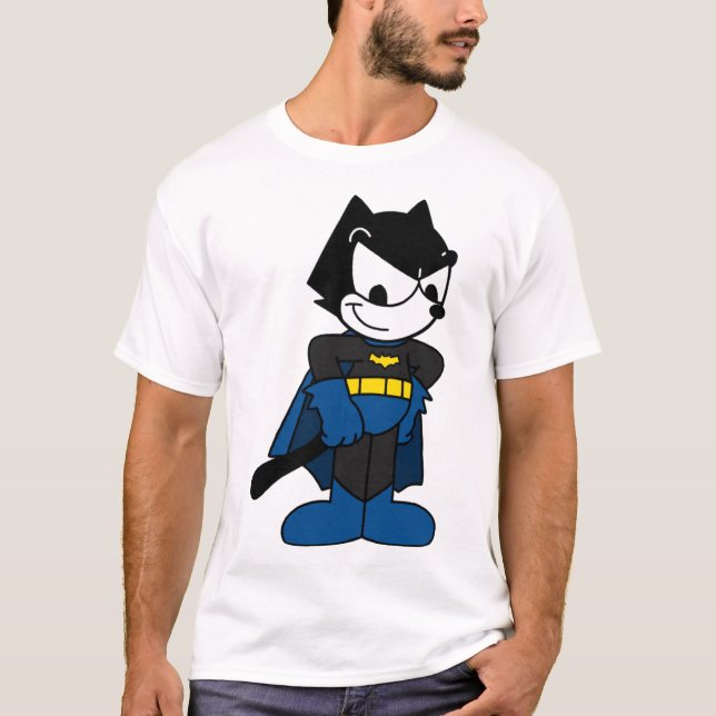 Felix the Hero - Cute Tecknad Superhjälte Design T Shirt (Framsida)