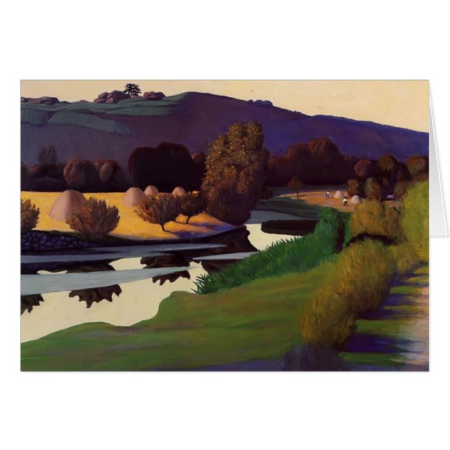 Felix Vallotton - afton på Loiren Hälsningskort (Framsidan Horizontal)