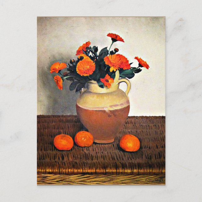 Felix Vallotton art, Marigolds och Tangerines Vykort (Framsida)