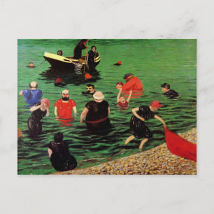 Felix Vallotton : Badning i Etretat Vykort