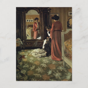 Felix Vallotton-Insida,Bedroom med Two Figurer Vykort
