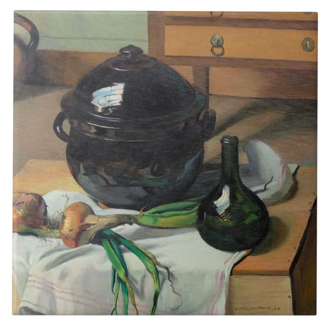Felix Vallotton, Lök och Kvällsmat, Kakelplatta (Framsidan)