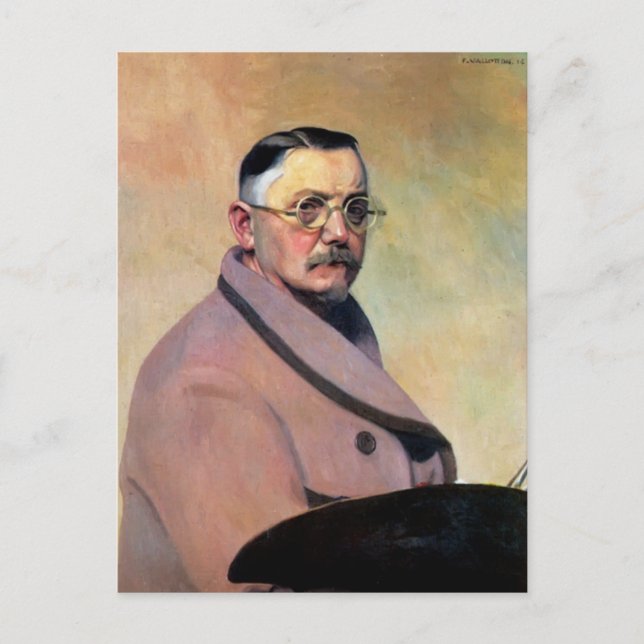 Felix Vallotton - Self-porträtt med konsthantverk Vykort (Framsida)