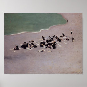 Felix Vallotton-Washerwomen vid Etretat Poster