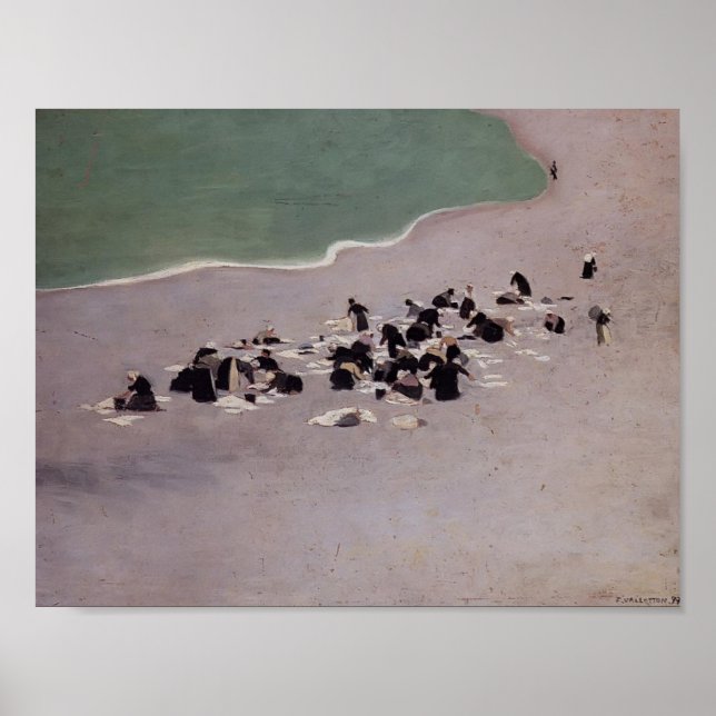 Felix Vallotton-Washerwomen vid Etretat Poster (Framsidan)