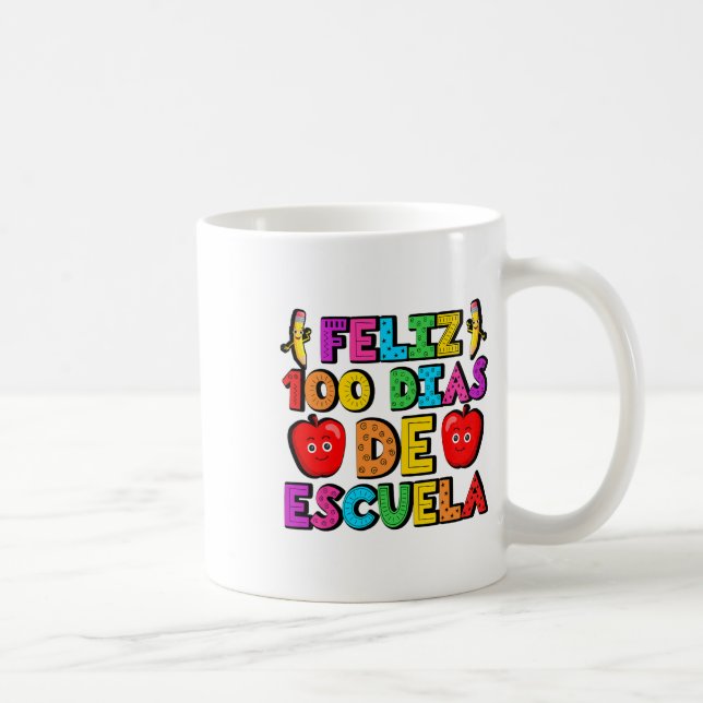 Feliz 100 Dias de Escuela 100 dagar School Spani Kaffemugg (Höger)